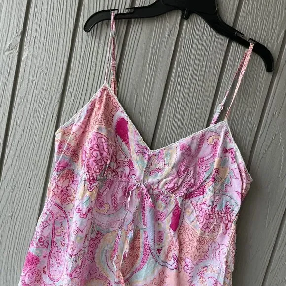 Lauren Ralph Lauren Cotton Paisley Slip Dress L Boho Cottagecore Festival - Picture 5 of 6